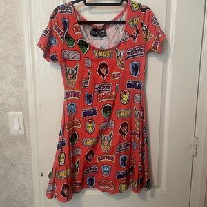 Cakeworthy marvel skater dress large EUC